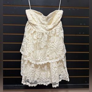 Anthropologie Cream Strapless Dress